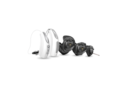 Evolv AI Family  - Hearing aid - Hero - White background - Full