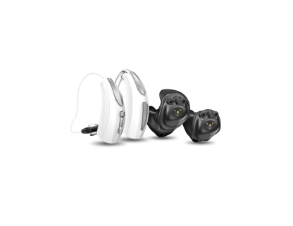Evolv AI Family  - Hearing aid - Rechargeable - Dark background - Full